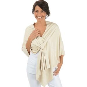 Ravel Ultra Soft Faux Suede Ivory Wrap One Size Fits Most